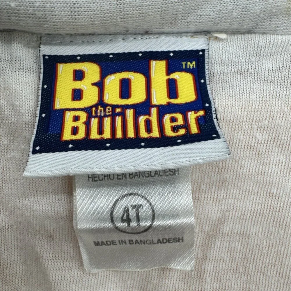 Vintage Bob The Builder Jacket Boys Toddler 4T Yellow Windbreaker Embroidered - Picture 4 of 14